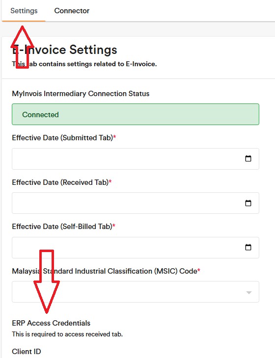 Enable Access To The Received Tab To View Incoming E-Invoices In Ai Account