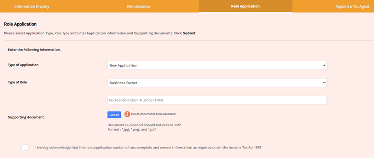 Role Application (Business Owner)