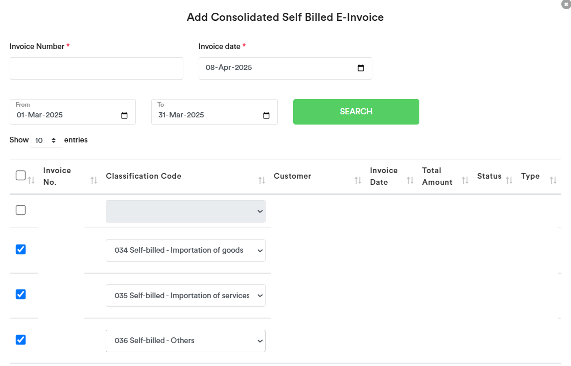 Steps For Sending Consolidated E-Invoice