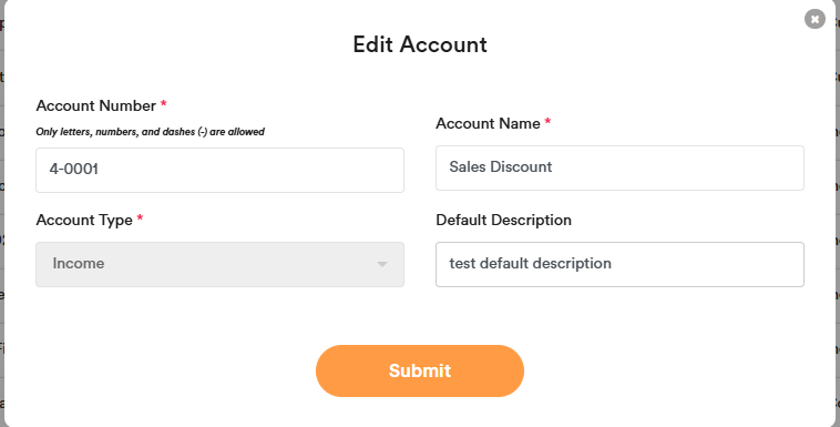 Default Description Settings Sales And