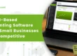 AI-based accounting software dashboard helping small businesses track finances on a laptop.