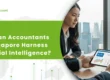 A professional accountant in Singapore analyzing financial data on digital devices, showcasing how AI tools like ACRA can support accounting with charts and insights.