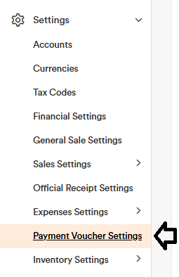 Payment Voucher Settings 1 Payment Voucher Settings 1