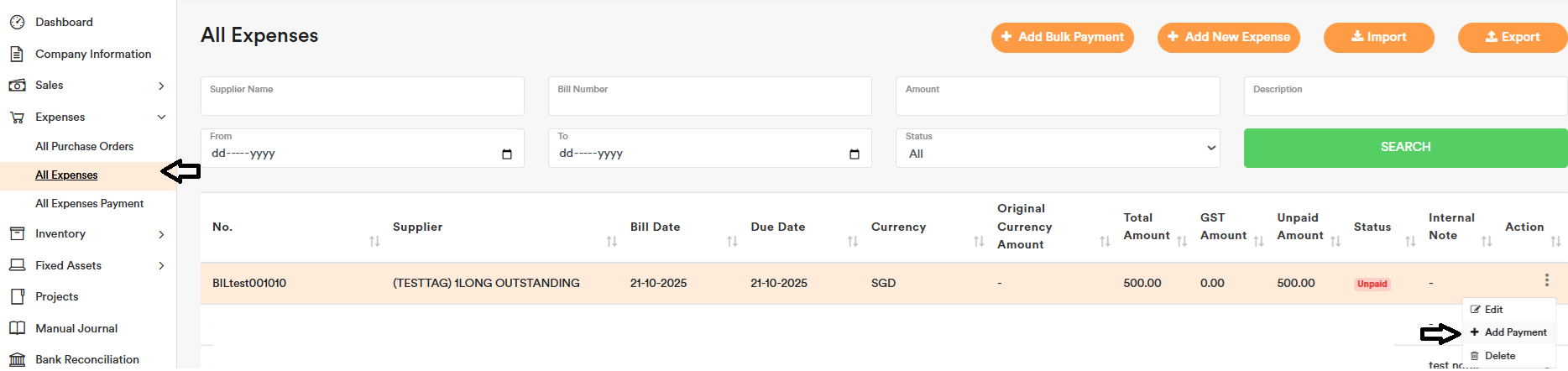 Expenses Payment Recording 1 Expenses Payment Recording 1