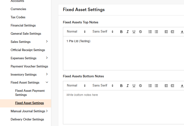 Fixed Asset Report Settings 2 Fixed Asset Report Settings 2