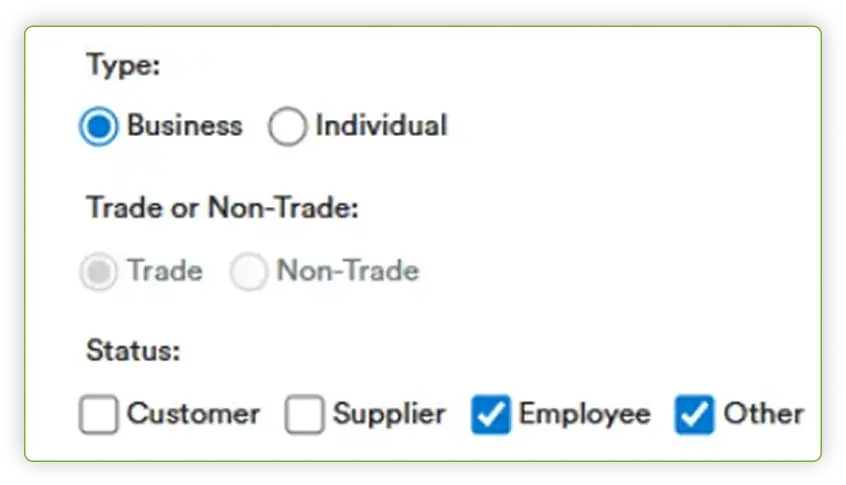 Contact Selection Rules in Bank Entry