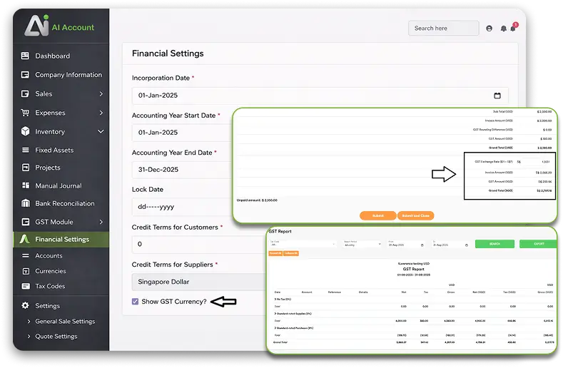 Functional Currency vs GST Currency