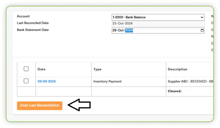 Modify or Delete Bank Reconciliations