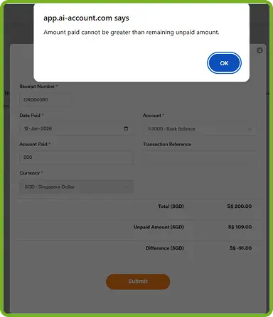 Overpayment handling