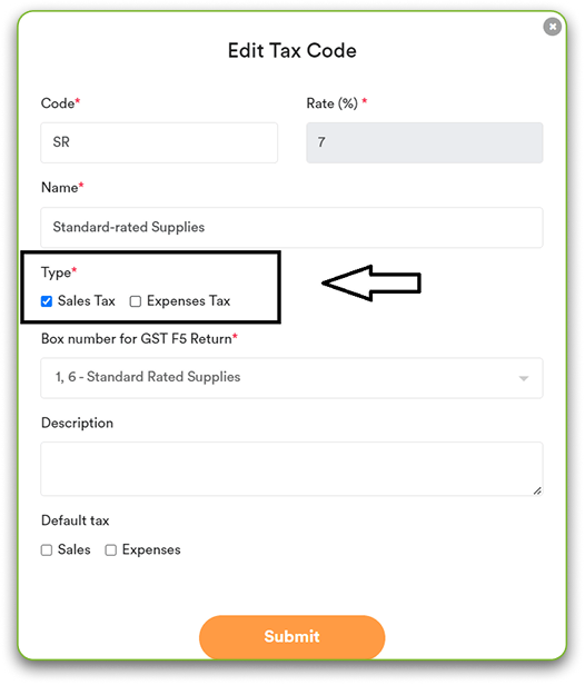 Tax Code Configuration