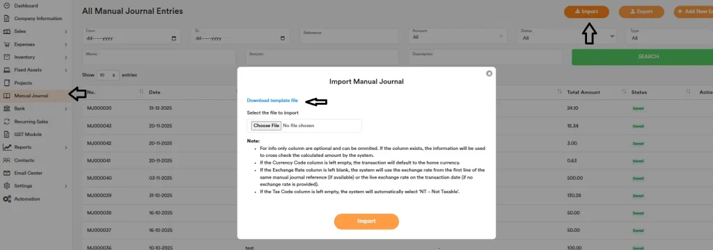 Import-of-Manual-Journal-1